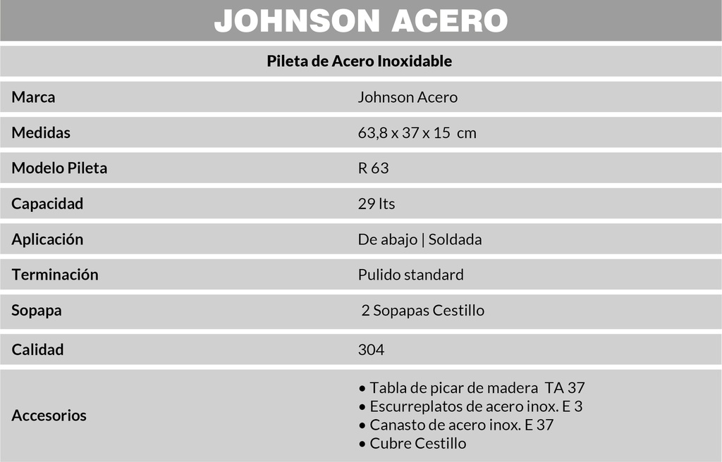 JOHNSON PILETA MOD.  R 63