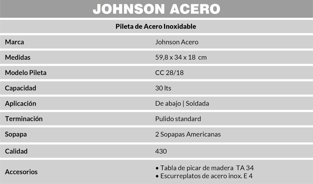 JOHNSON PILETA MOD. CC28/18